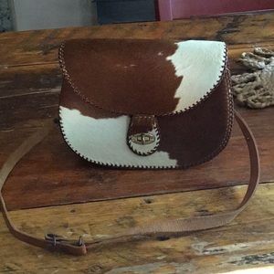 Vintage Handmade Cow hide Bag
